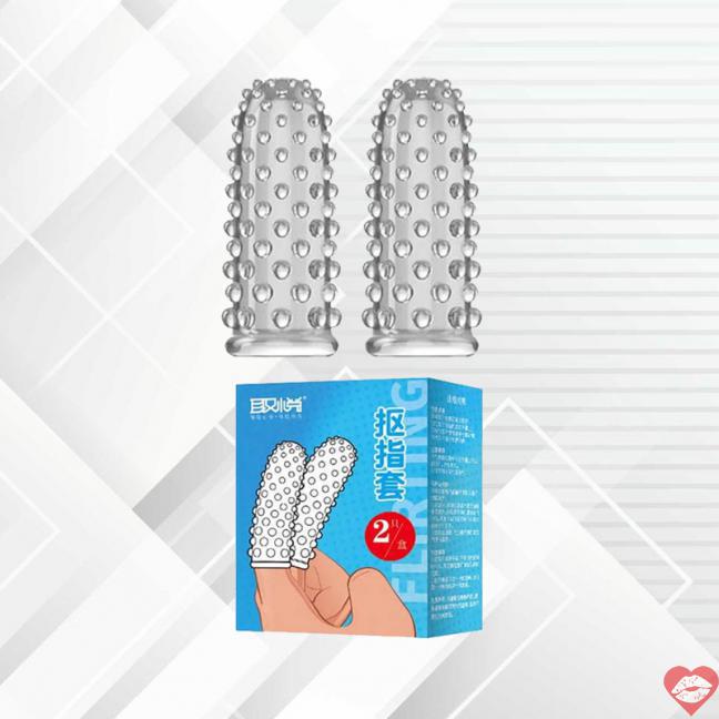 Giá sỉ Bao cao su 2 ngón tay dài Aichao - Gai nổi lớn - Hộp 2 cái hàng mới về