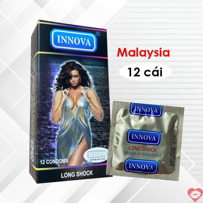 Bảng giá Bao cao su gân gai Innova Đen Kéo dài thời gian 12 cái giá sỉ