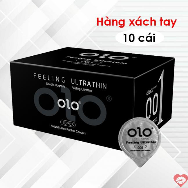 Kho sỉ Bao cao su OLO 0.01 Đen - Siêu mỏng hương vani - Hộp 10 cái chính hãng