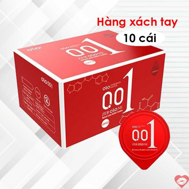 Kho sỉ Bao cao su OLO 0.01 Đỏ - Siêu mỏng nóng ấm - Hộp 10 cái hàng mới về